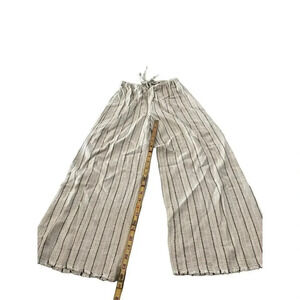 Bailey Women's Cream Striped Drawstring Flare Leg Trouser Pants Size XS
